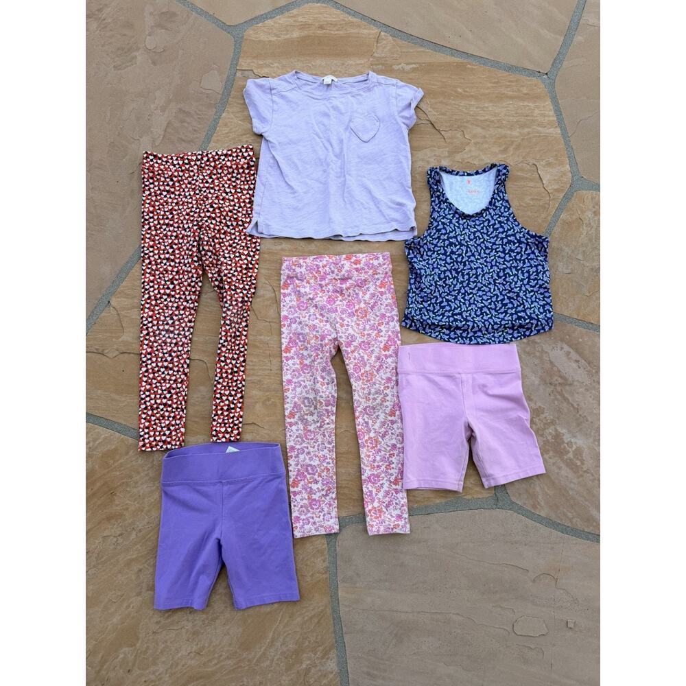 Lot of 6 Crewcuts Kids Multicolor T-shirt Top Tank Shorts Pants 4-5Y